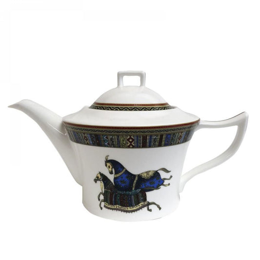 Dressed Horses With Printed Details Teapot