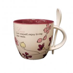 Love Yourself, Enjoy Living Then Smile Mug And Spoon