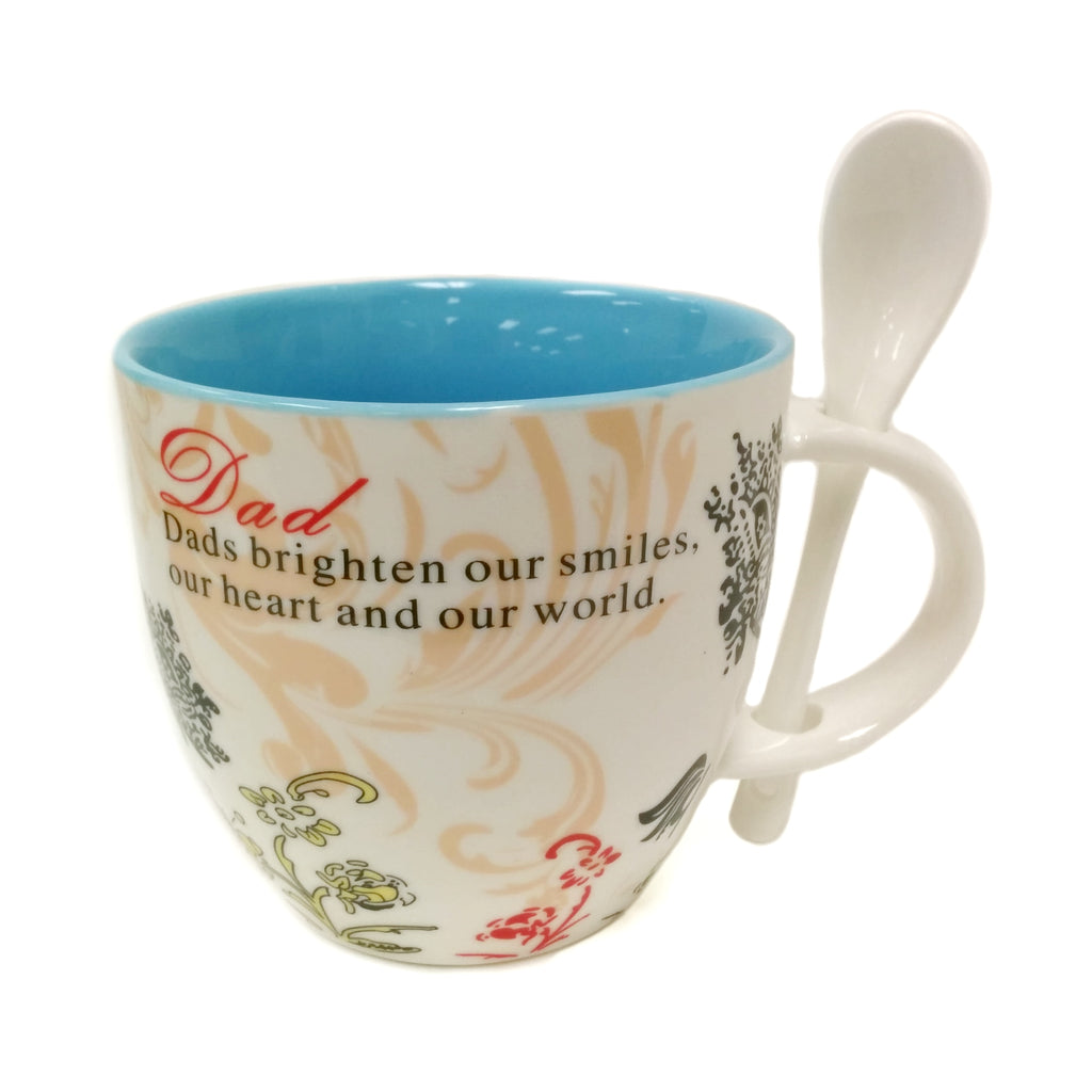 Dads Brighten Our Smiles, Our Heart And Our World Mug And Spoon