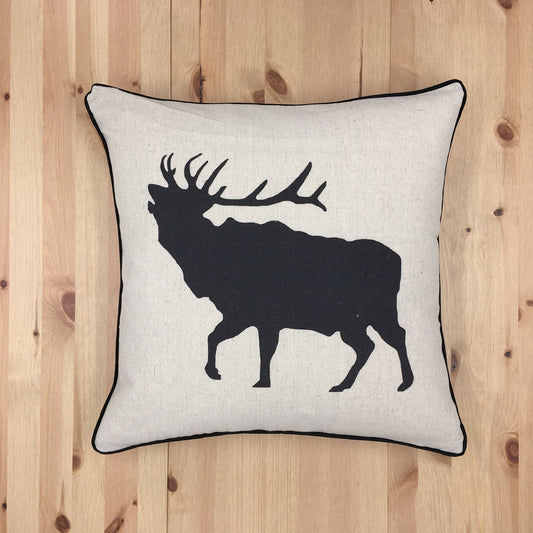 Elk With Feather Down Insert Pillow