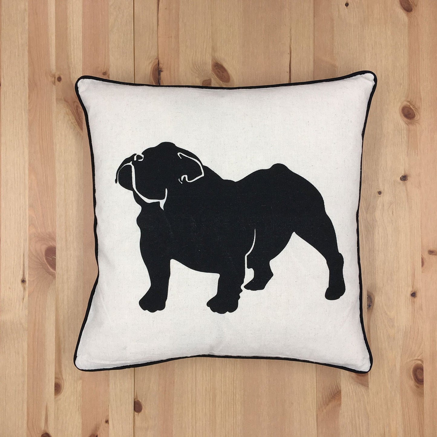 Bulldog With Feather Down Insert Pillow