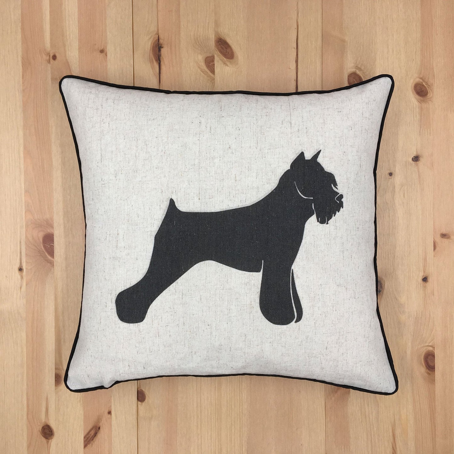 Schnauzer Dog With Feather Down Insert Pillow