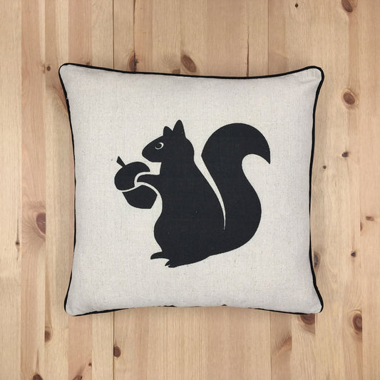 Squirrel Holding An Acorn Print With Feather Down Insert Pillow