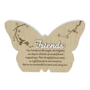 Butterfly Shape With Text- Friends Plaque