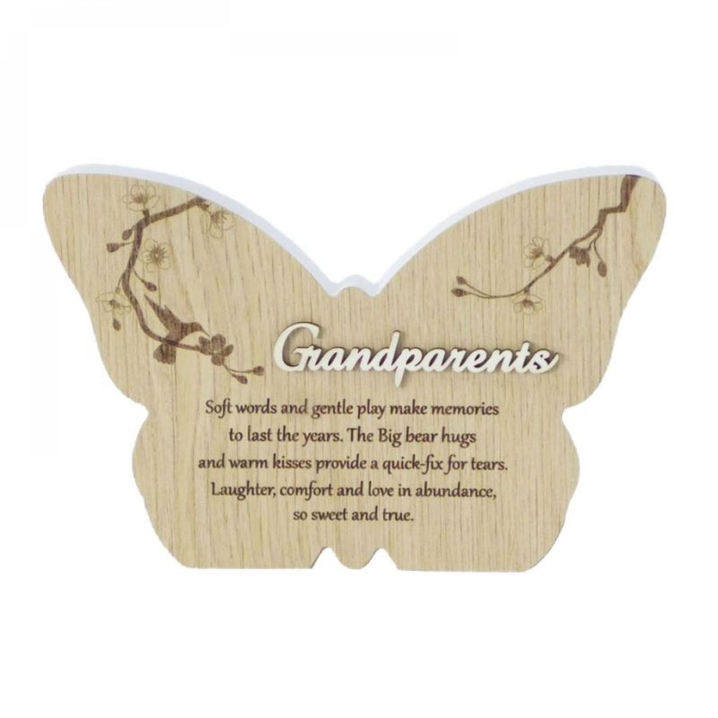 Butterfly Shape With Text- Grandparents Plaque