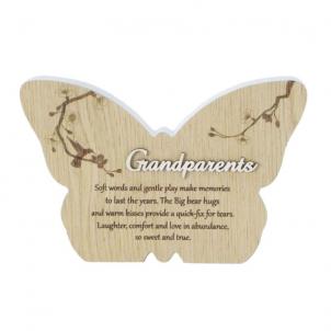 Butterfly Shape With Text- Grandparents Plaque