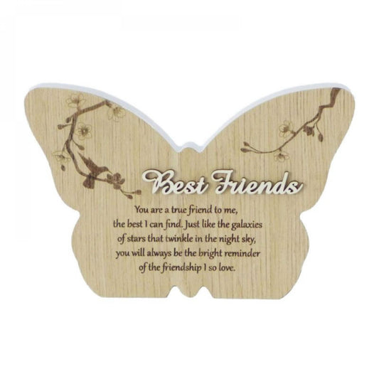 Butterfly Shape With Text- Best Friends Plaque