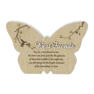 Butterfly Shape With Text- Best Friends Plaque