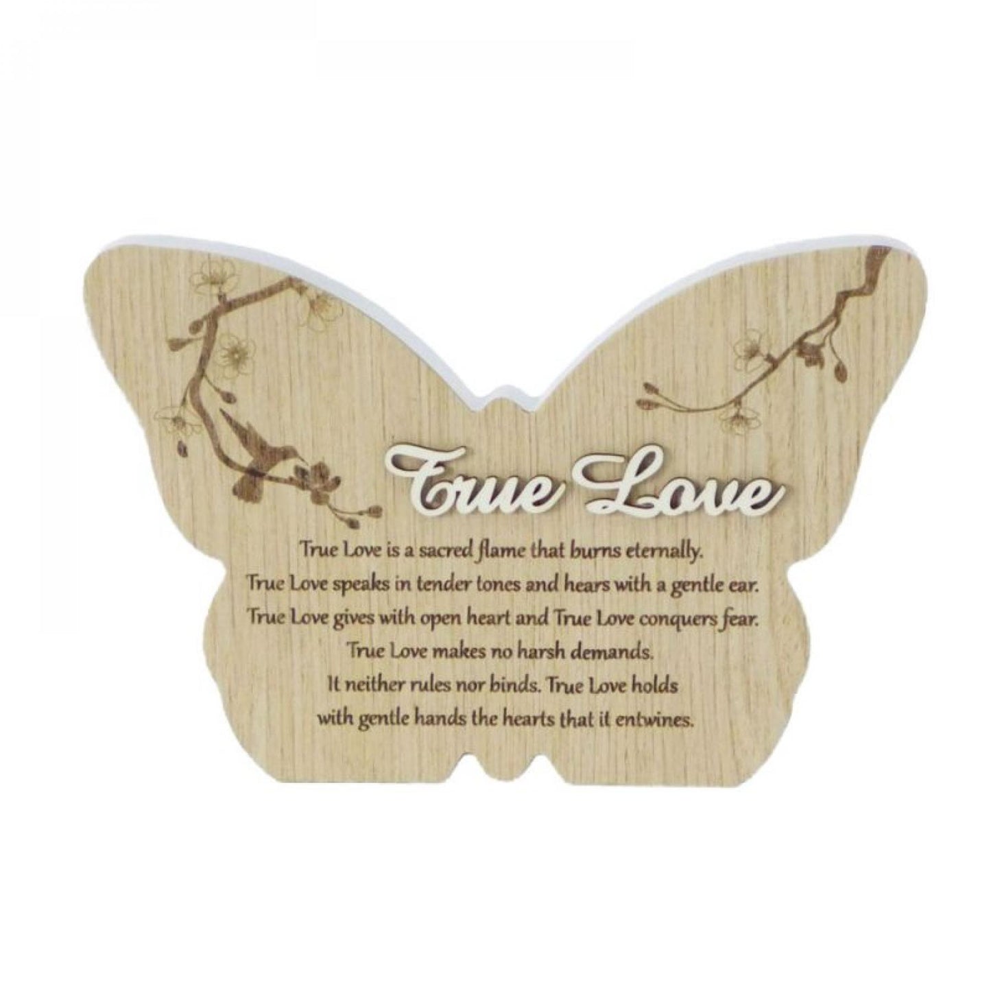 Butterfly Shape With Text- True Love Plaque