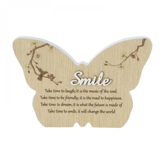 Butterfly Shape With Text- Smile Plaque