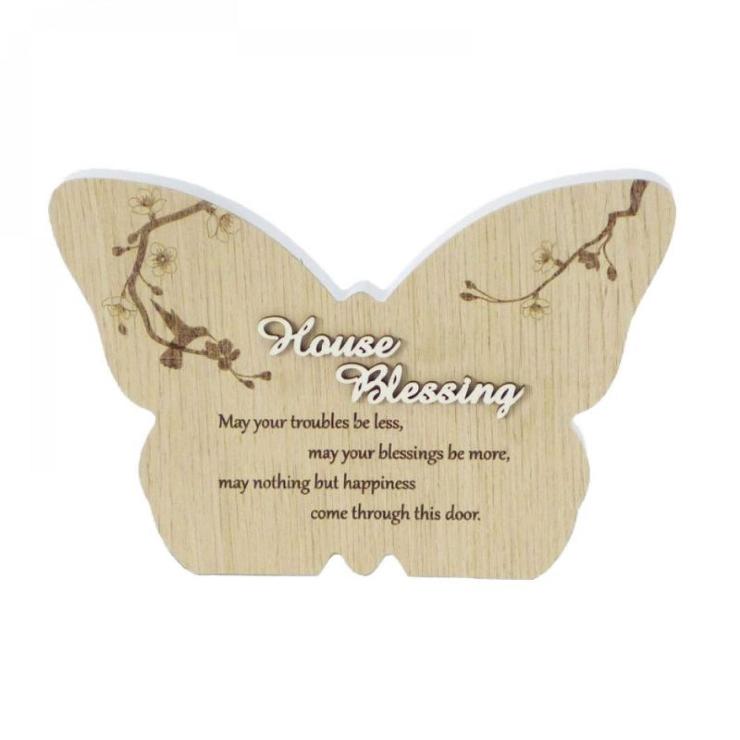 Butterfly Shape With Text- House Blessing Plaque