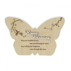 Butterfly Shape With Text- House Blessing Plaque