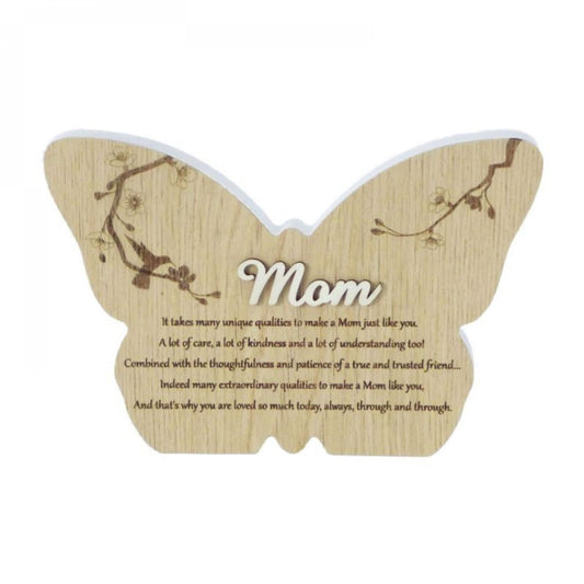 Butterfly Shape With Text- Mom Plaque