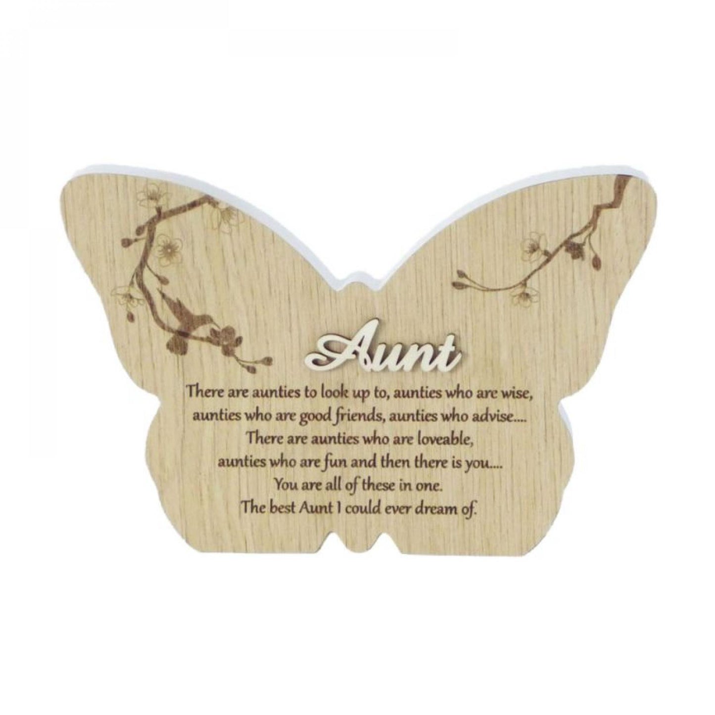 Butterfly Shape With Text- Aunt Plaque