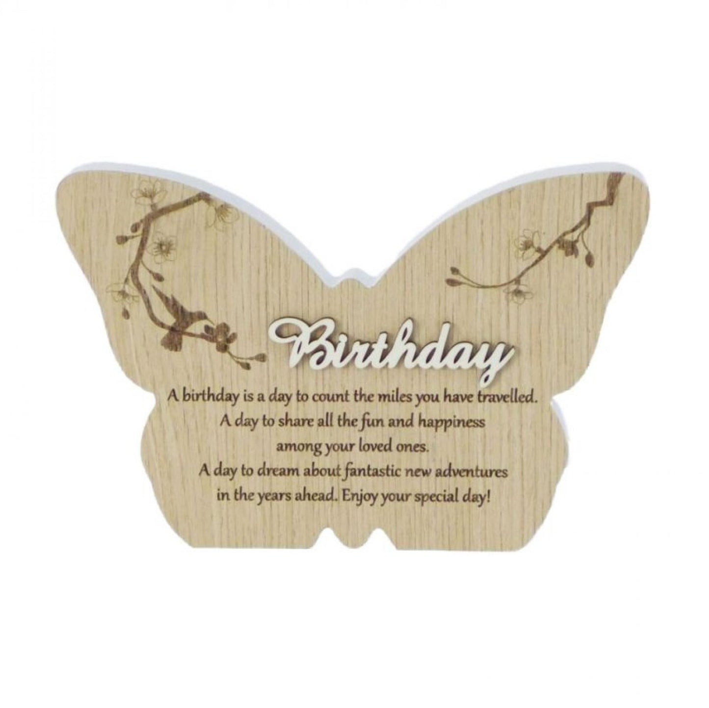 Butterfly Shape With Text- Birthday Plaque