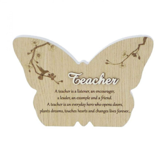 Butterfly Shape With Text- Teacher Plaque