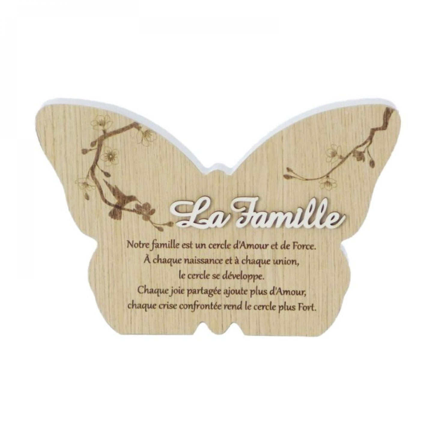 Butterfly Shape With Serenity Saying In French-Famille Plaque