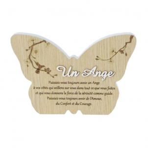 Butterfly Shape With Serenity Saying In French-Un Ange Plaque