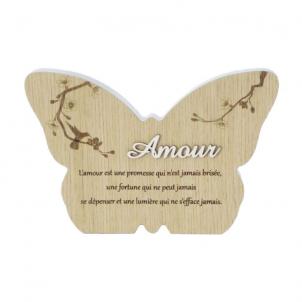 Butterfly Shape With Serenity Saying In French-Amour Plaque