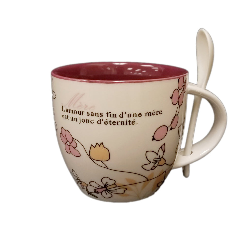 L'Amour Sans Fin D'Une Mere Est Un Jonc D'Eternite Mug And Spoon