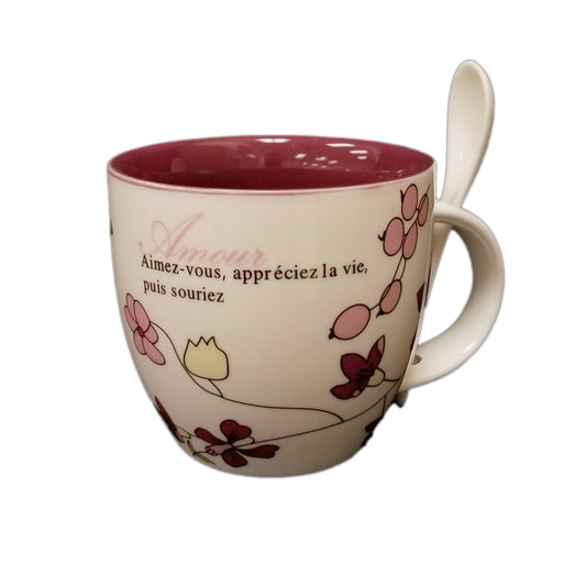 Amour With Saying Mug And Spoon