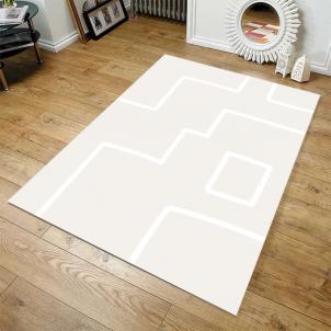 Sherpa Cream And White Patterned Rug