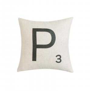 Letter-P3 With Feather Down Insert Pillow