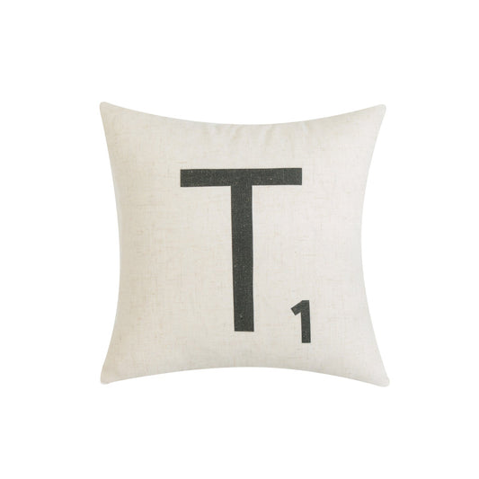 Letter-T1 With Feather Down Insert Pillow