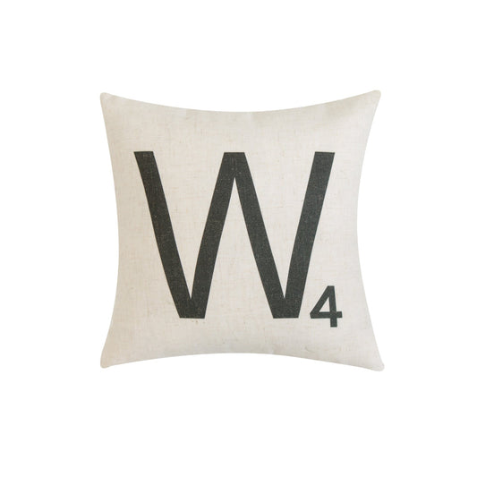 Letter-W4 With Feather Down Insert Pillow