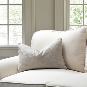 Beige With Feather Down Insert Lumbar Pillow