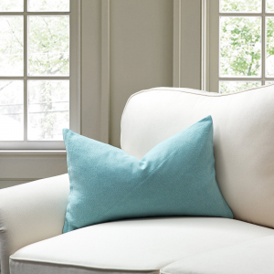 Sea Blue With Feather Down Insert Pillow