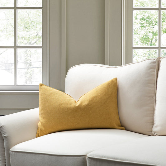 Yellow With Feather Down Insert Pillow