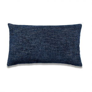 Navy Blue Rectangular With Feather Down Insert Pillow