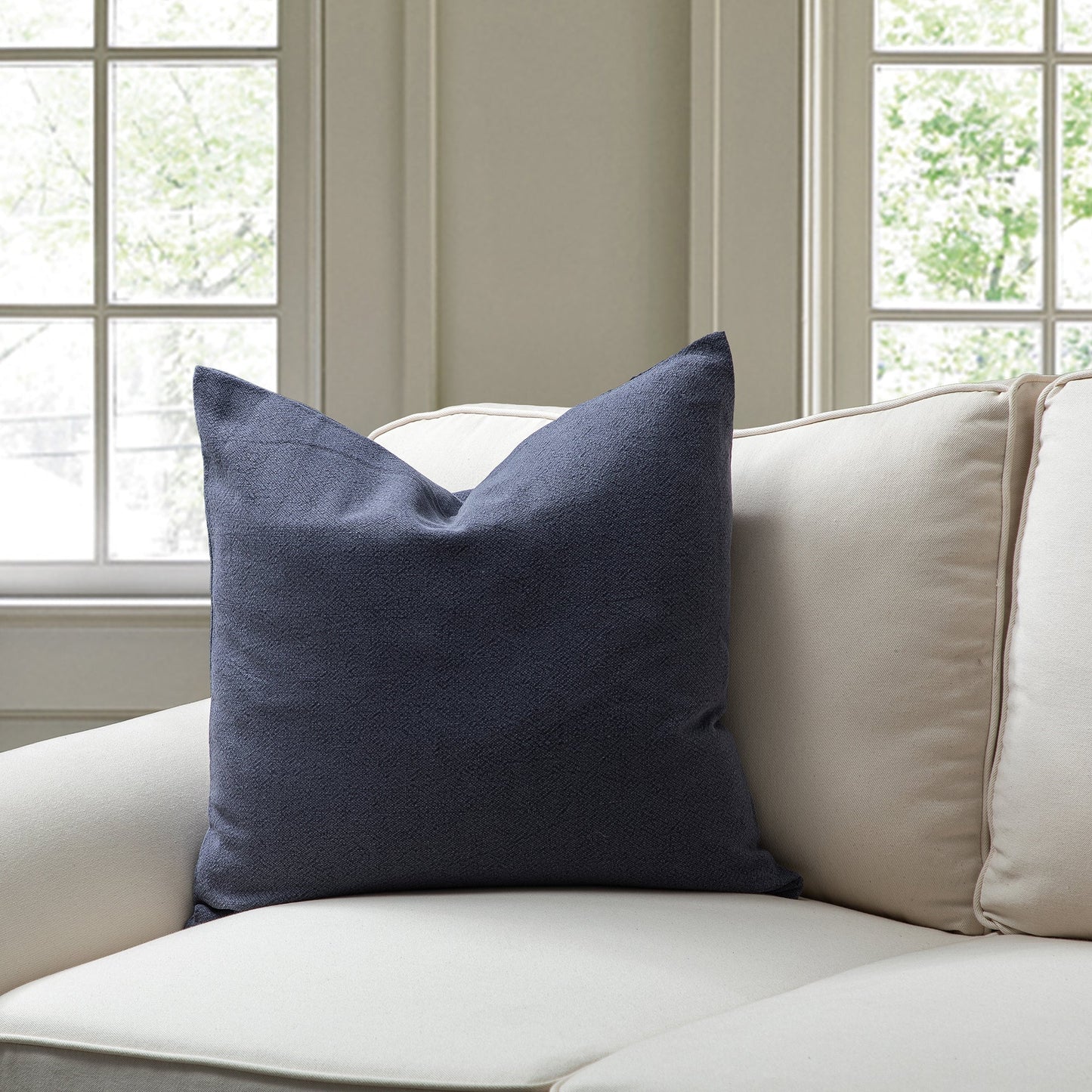 Navy With Featherdown Insert Pillow