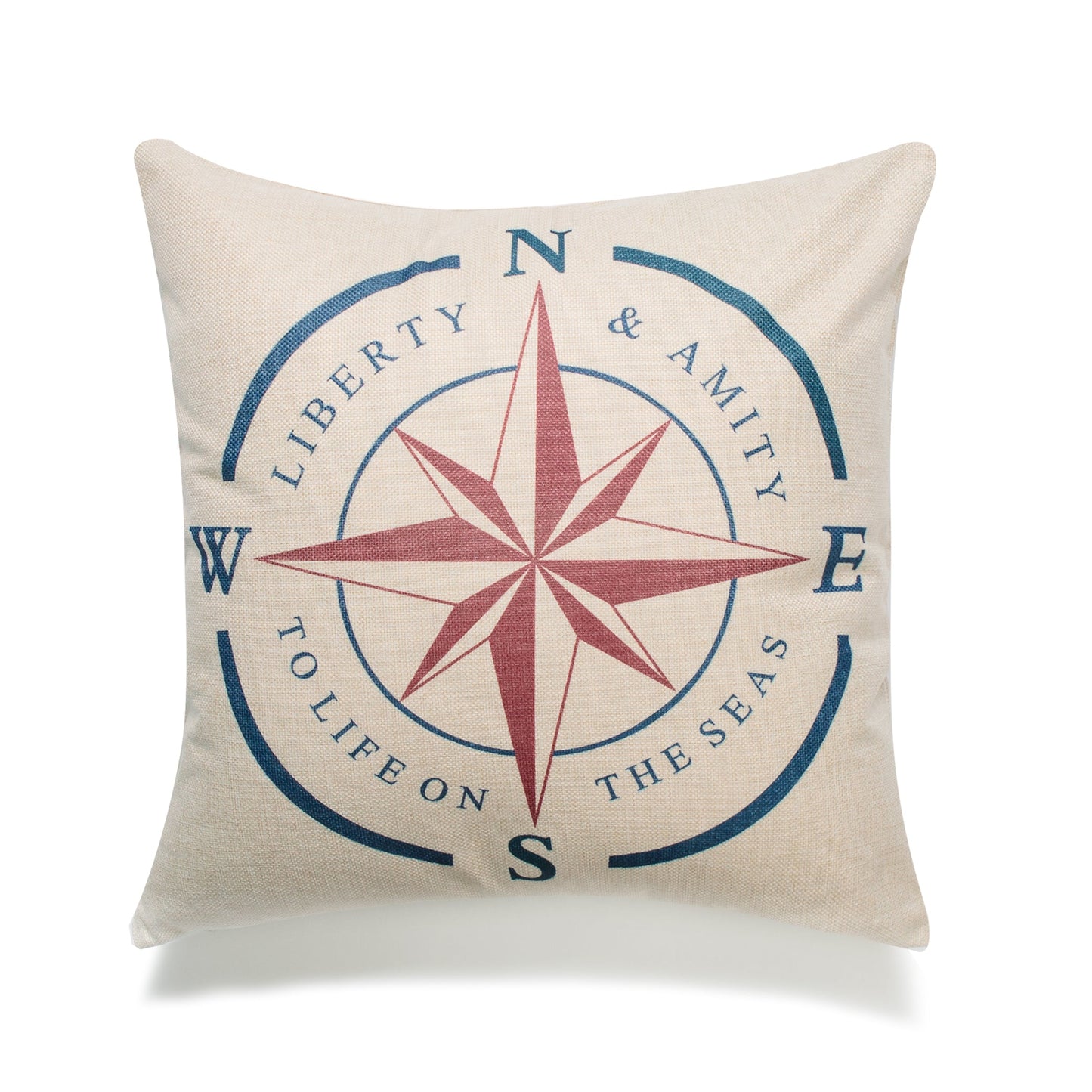 Compass Points Print With Feather Down Insert Pillow