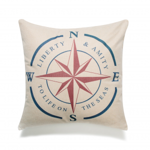 Compass Points Print With Feather Down Insert Pillow