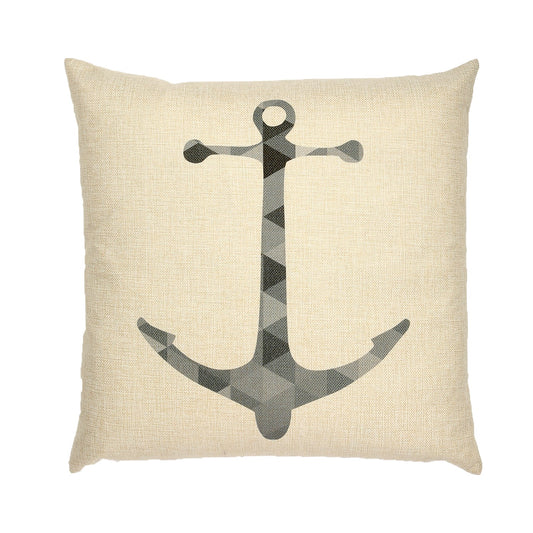 Gray Anchor With Feather Down Insert Pillow