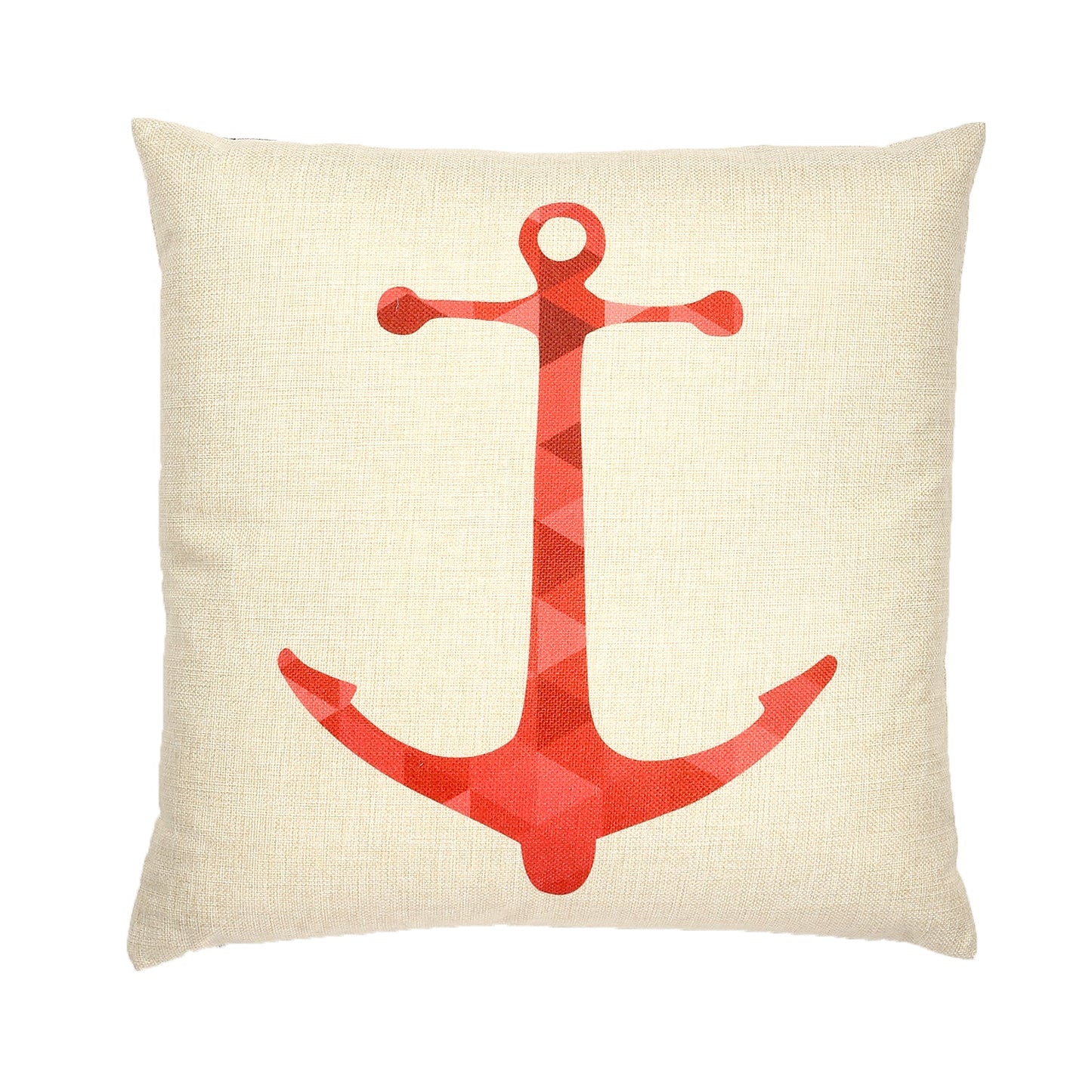 Red Anchor With Feather Down Insert Pillow