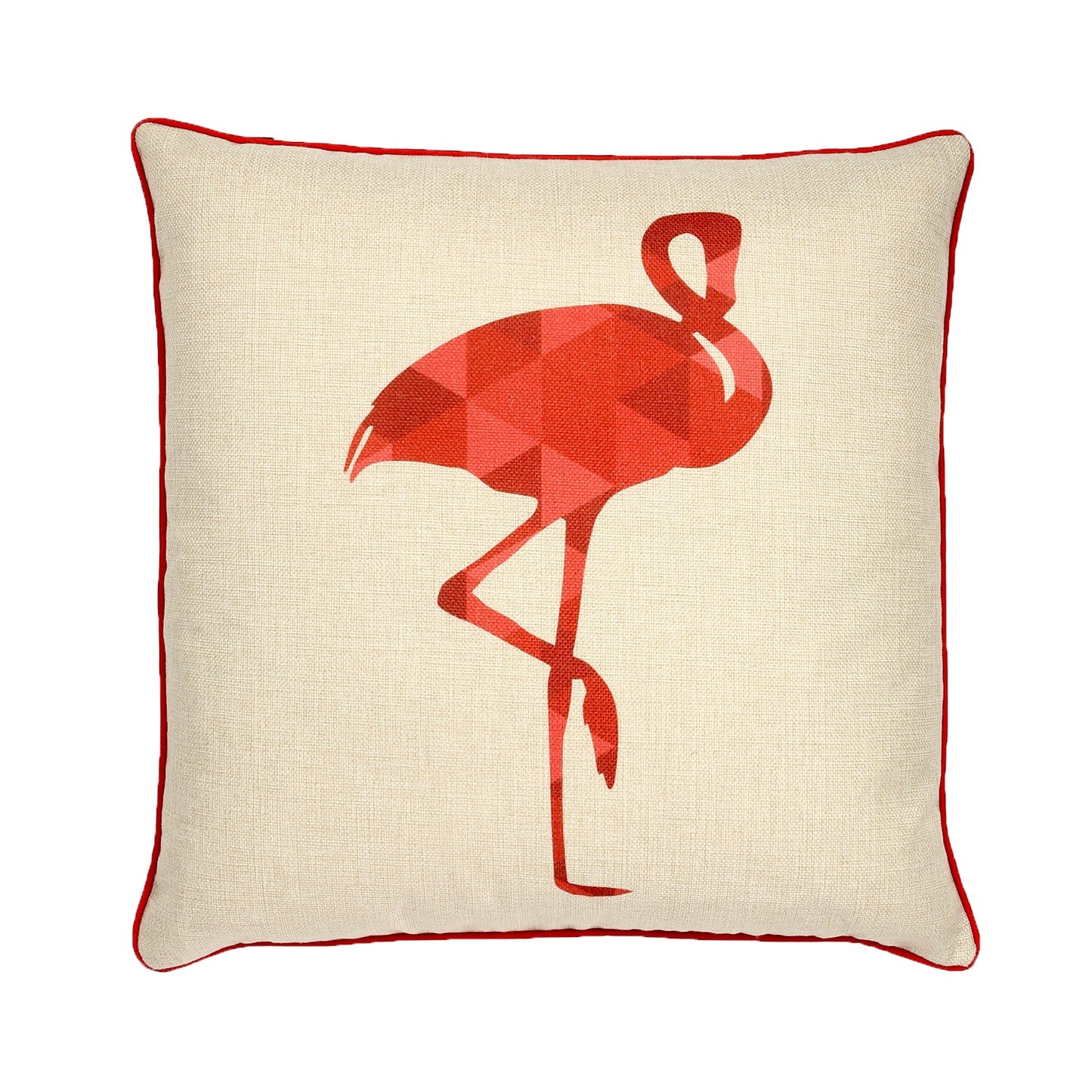 Red Flamingo With Feather Down Insert Pillow