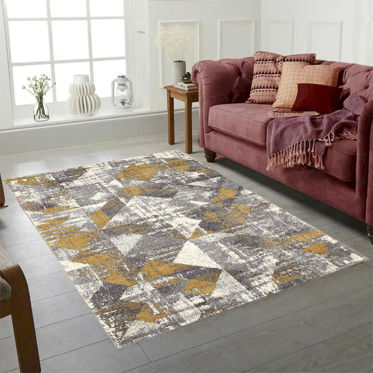 Sueno Indoor Gray Ochre Area Rug