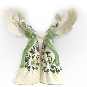 Angels In Green Holding Hands Figurine