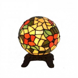 Spherical Floral Stained Glass Desk Lamp