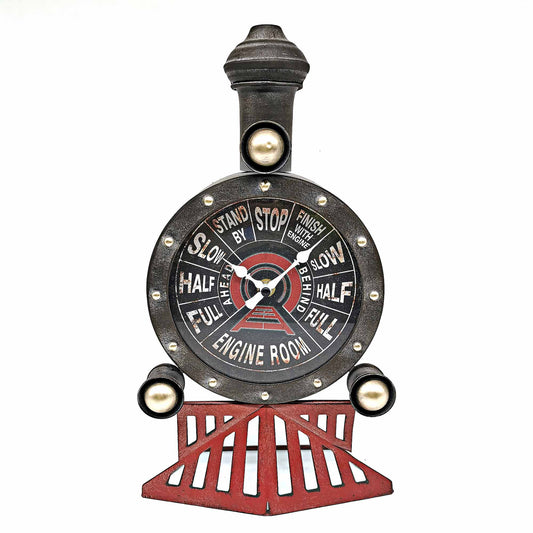 Antique Look Locomotive Front With Gauge Control Design Table Clock