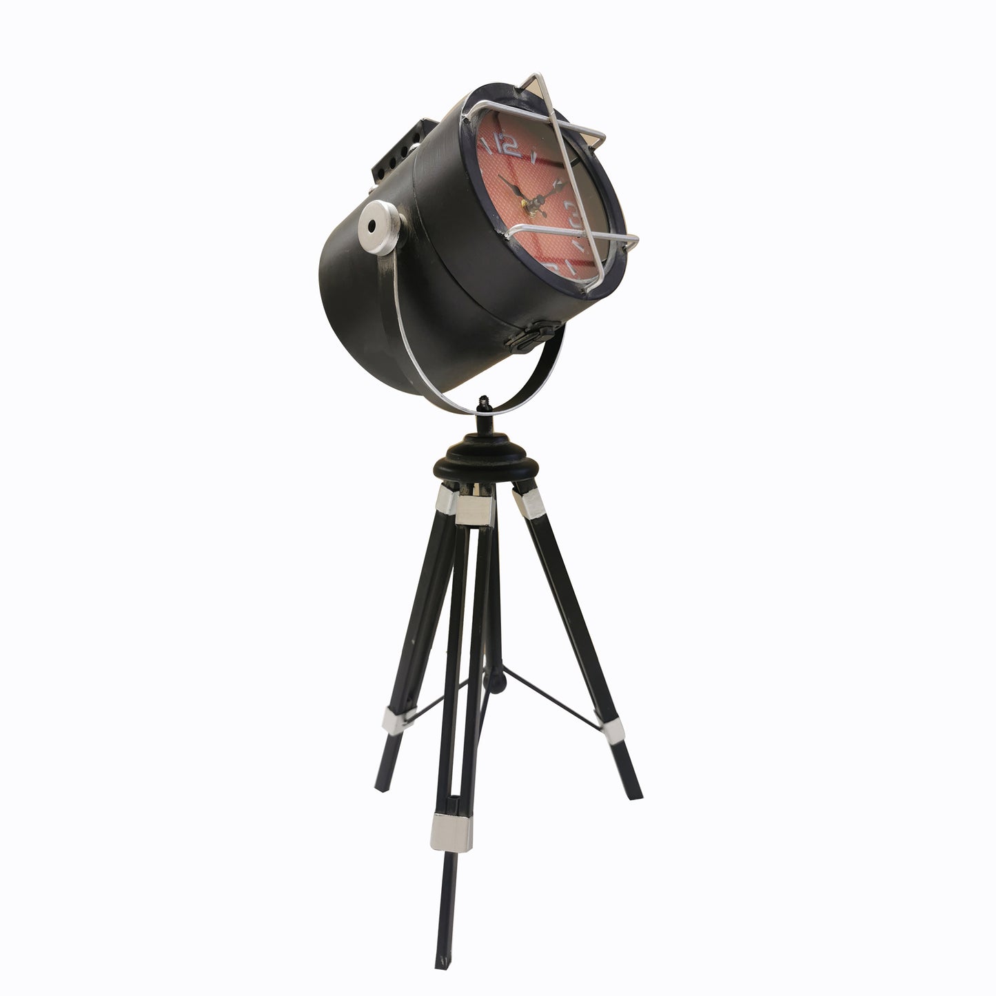 Metallic Look Searchlight Table Clock