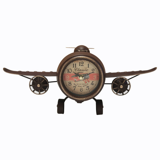 Rustic Vintage Airplane Table Clock