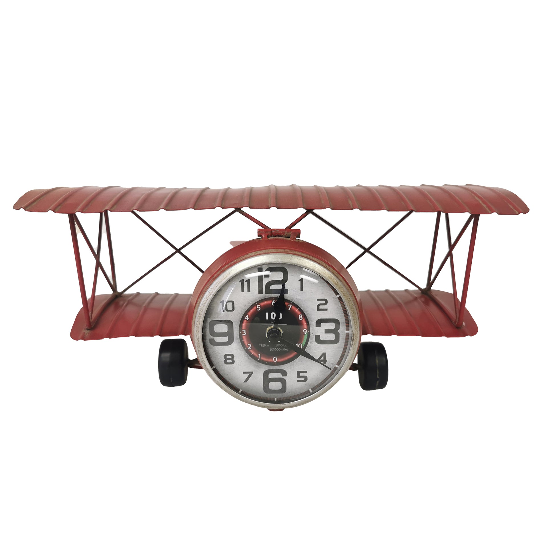 Red Airplane Table Clock