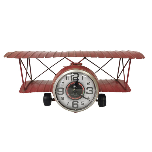 Red Airplane Table Clock