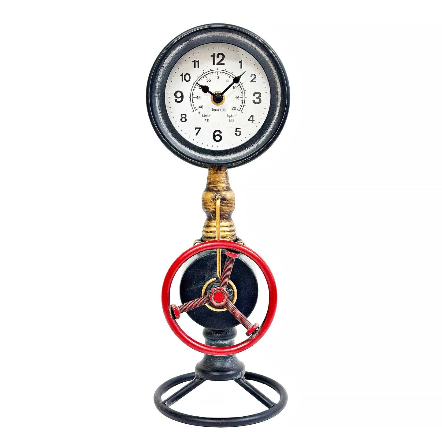 Pipe Fitting Industrial Look Table Clock