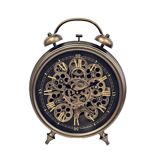Bronze Moving Gears Table Clock