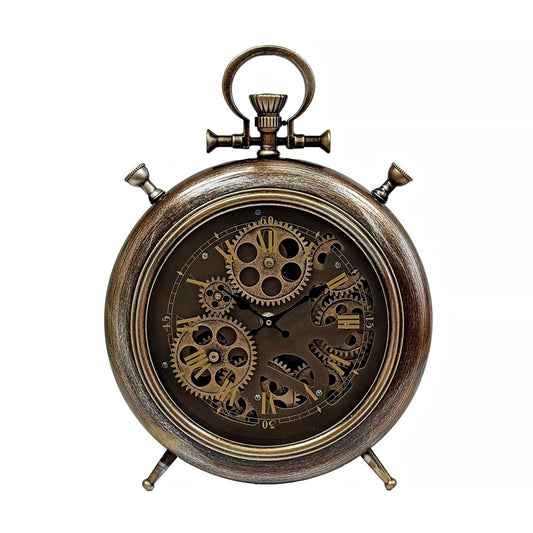 Pocket Watch With Exposed Moving Gears Table Clock